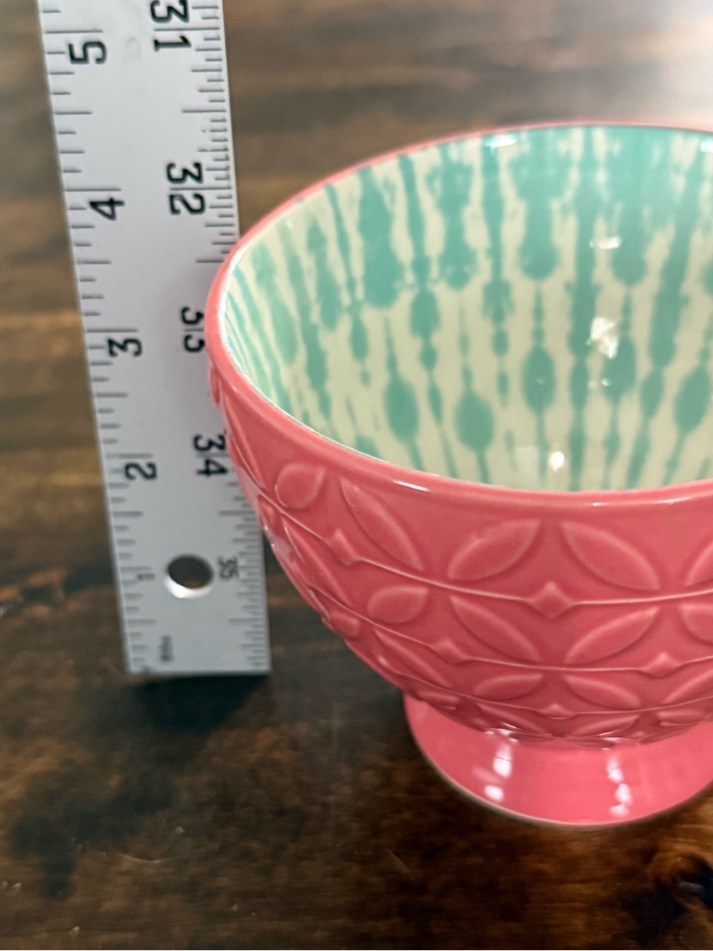 Coral Signature Housewares 14 fl oz Stoneware Footed Mug with Aqua Interior - Picture 9 of 9